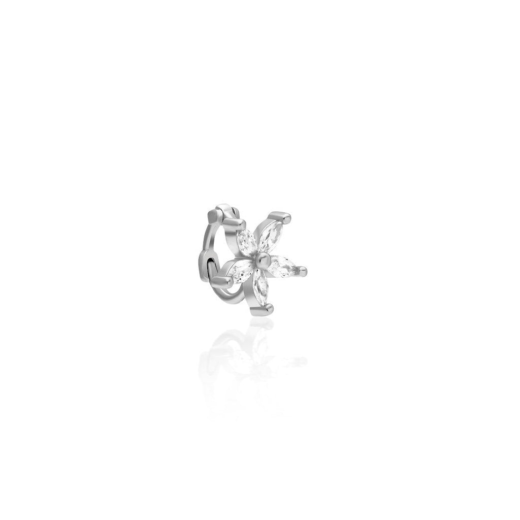 Parıltılı Çiçek Piercing - 925 GÜMÜŞ