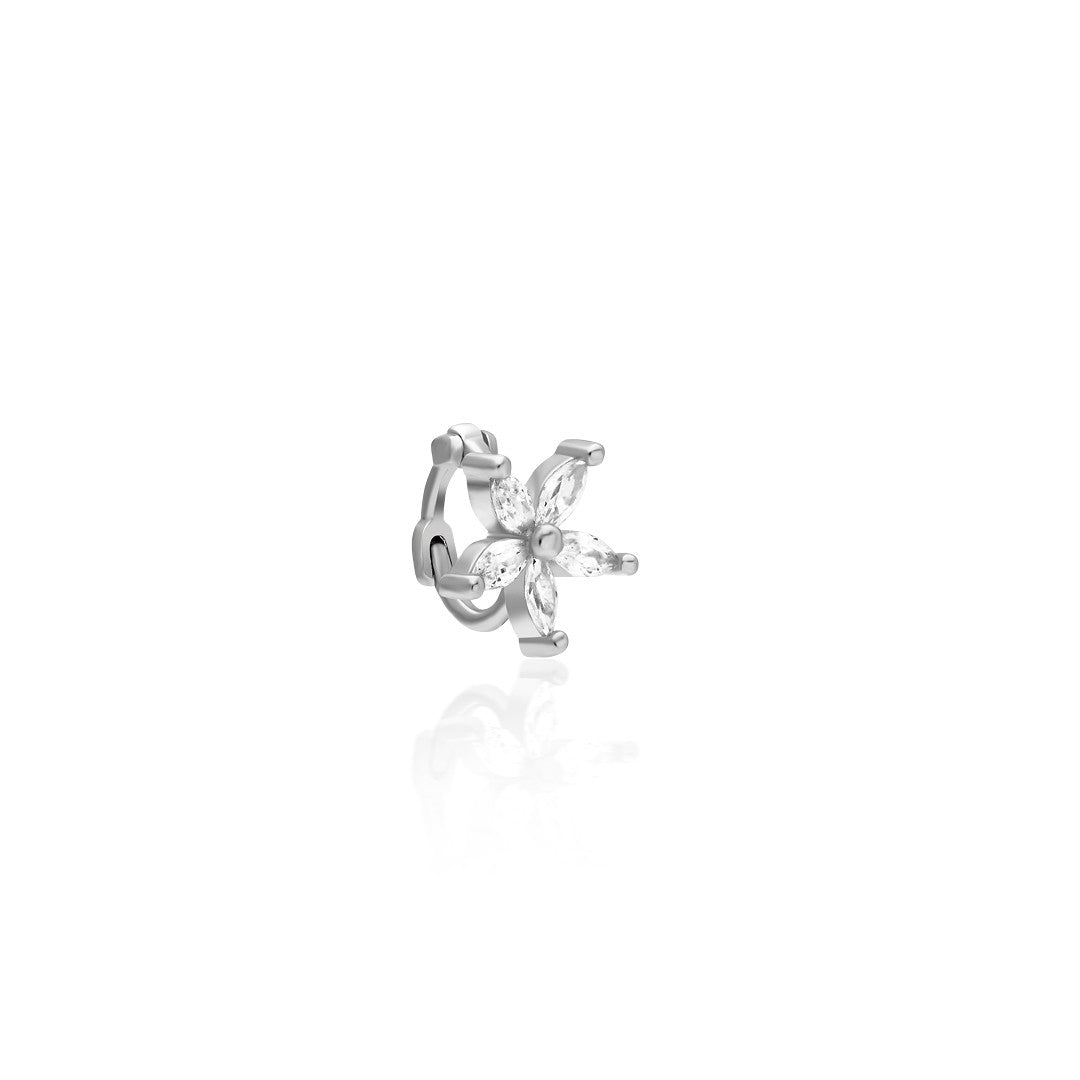 Parıltılı Çiçek Piercing - 925 GÜMÜŞ