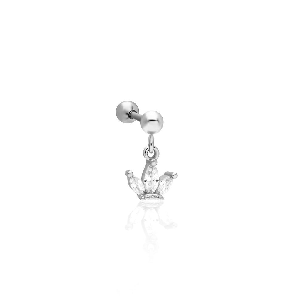 Küçük Beyaz Lotus Piercing - 925 GÜMÜŞ