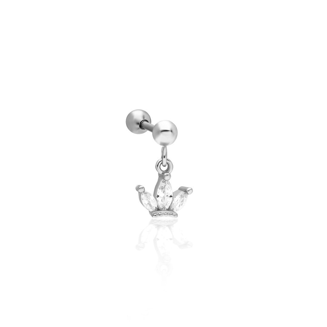 Küçük Beyaz Lotus Piercing - 925 GÜMÜŞ