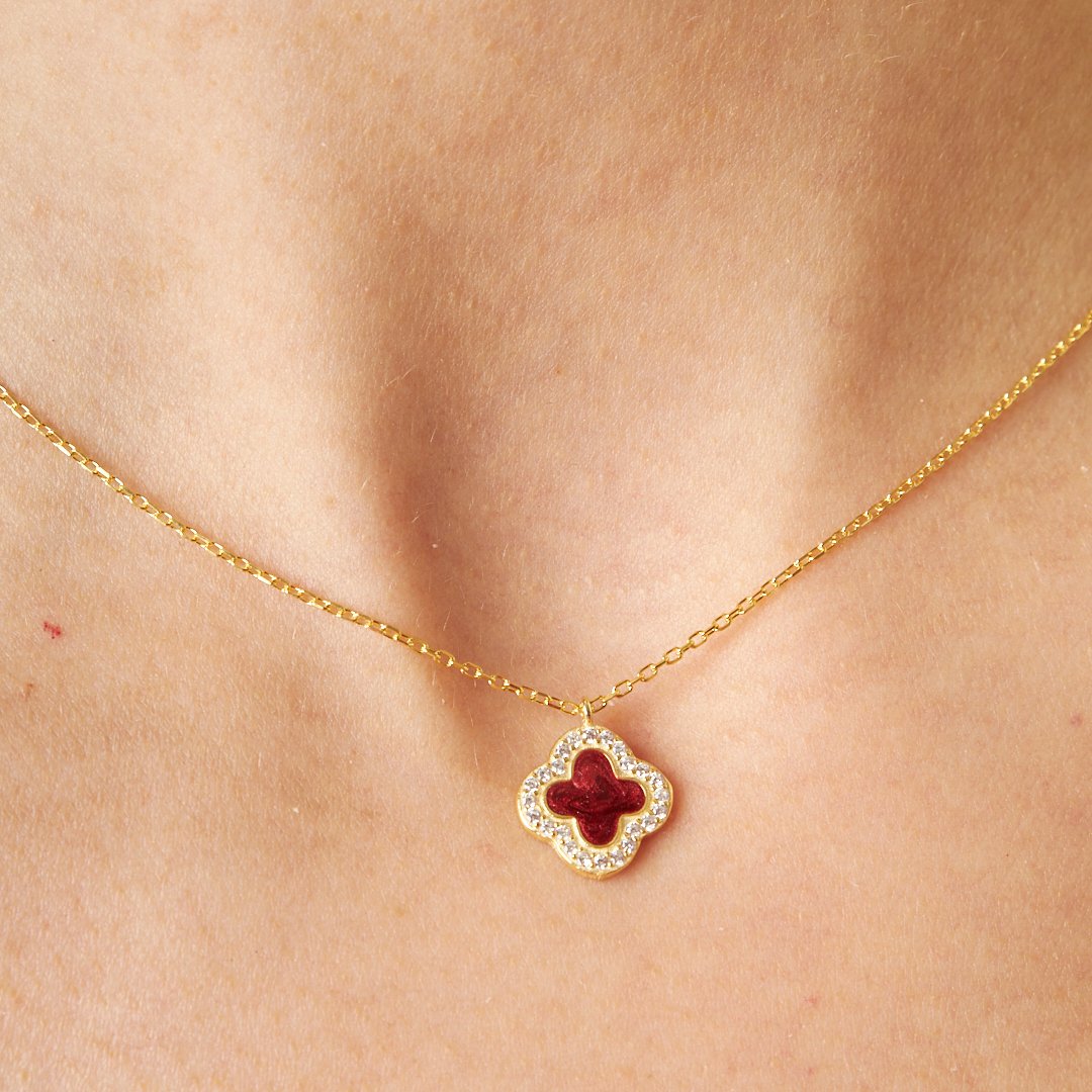 Renkli Dört Yapraklı Yonca Seti - 925 GÜMÜŞ