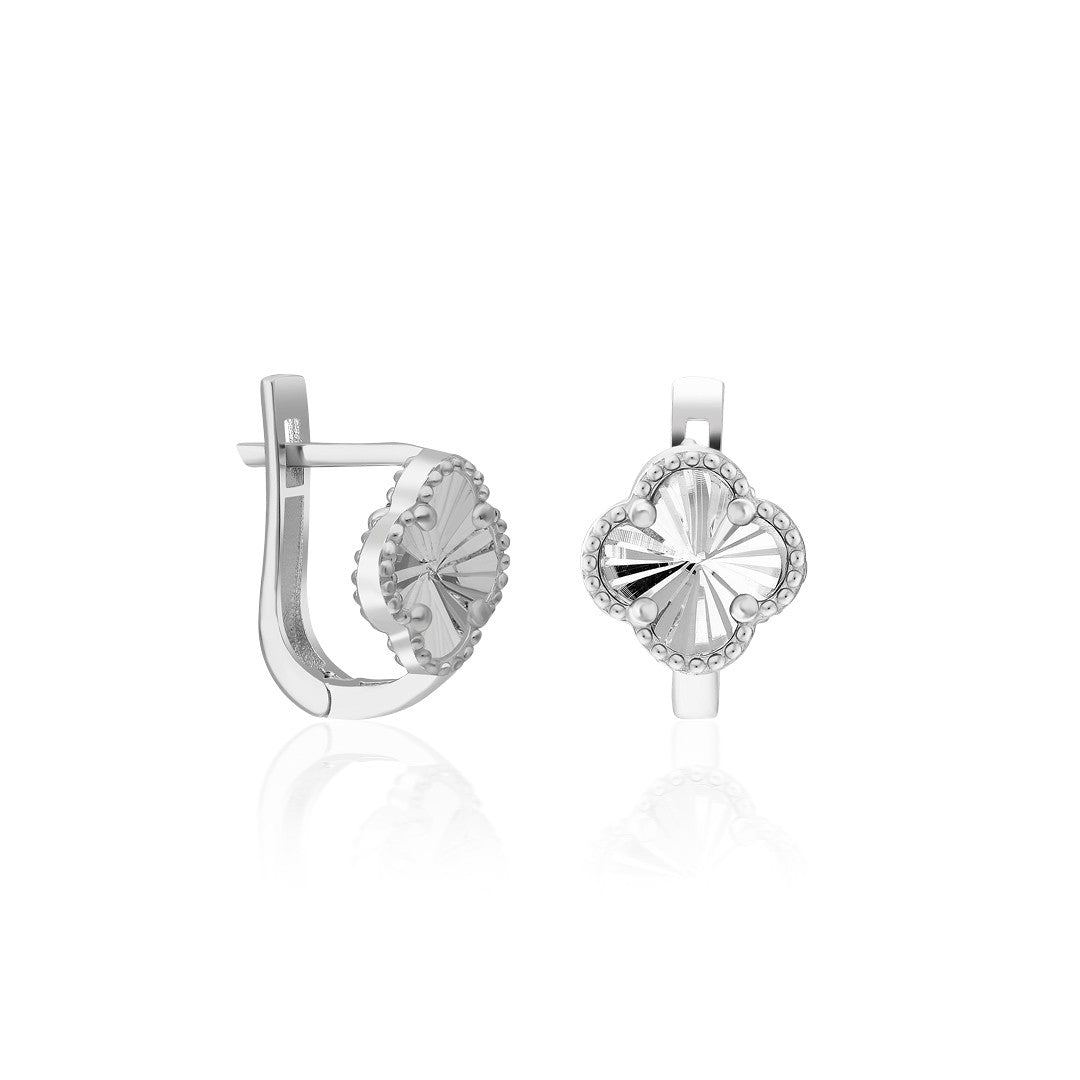 Parlak Yonca Küpe - 925 GÜMÜŞ