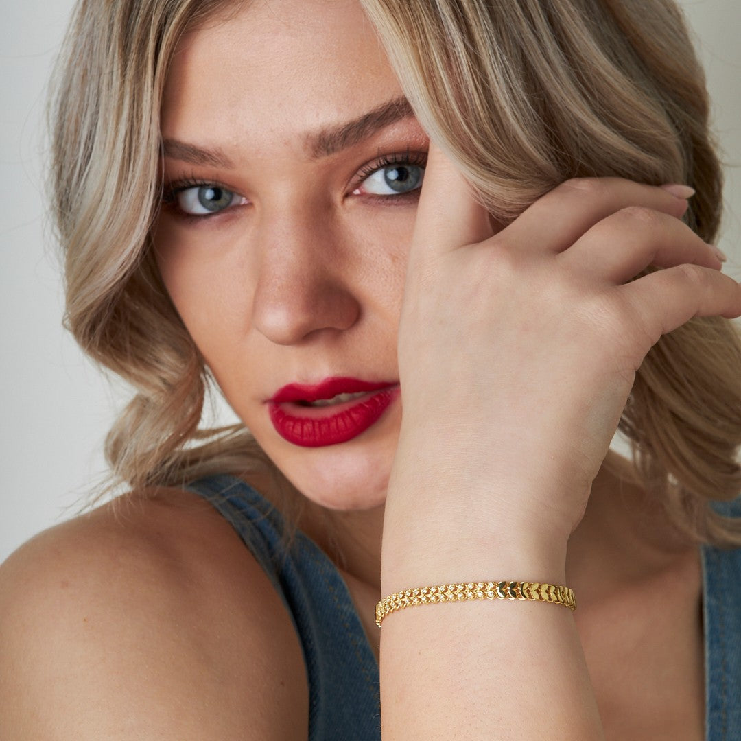 Yarım Taş Başak Bileklik - 925 GÜMÜŞ