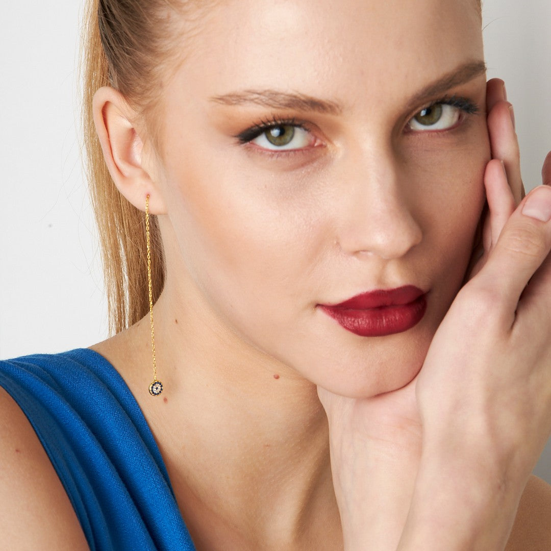 Nazar Sarkan Küpe - 925 GÜMÜŞ