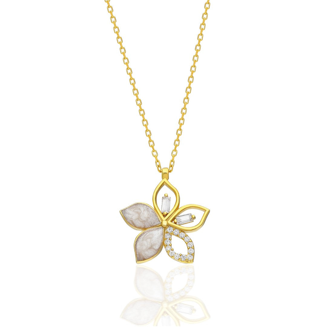 Lotus Çiçeği Kolye - 925 GÜMÜŞ