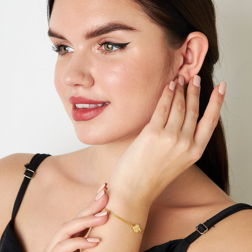 Parlak Yonca Bilezik - 925 GÜMÜŞ