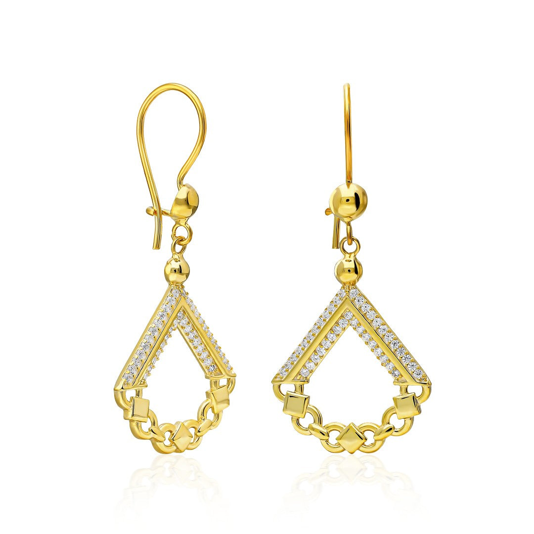 Çift Taraflı Modern Küpe - 925 GÜMÜŞ