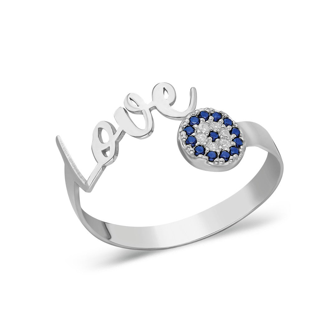 Nazarlı Love Yüzük - 925 GÜMÜŞ