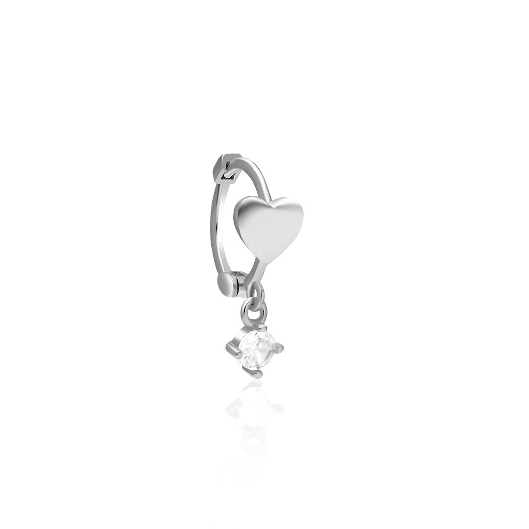 Sallanan Kalp Piercing - 925 GÜMÜŞ