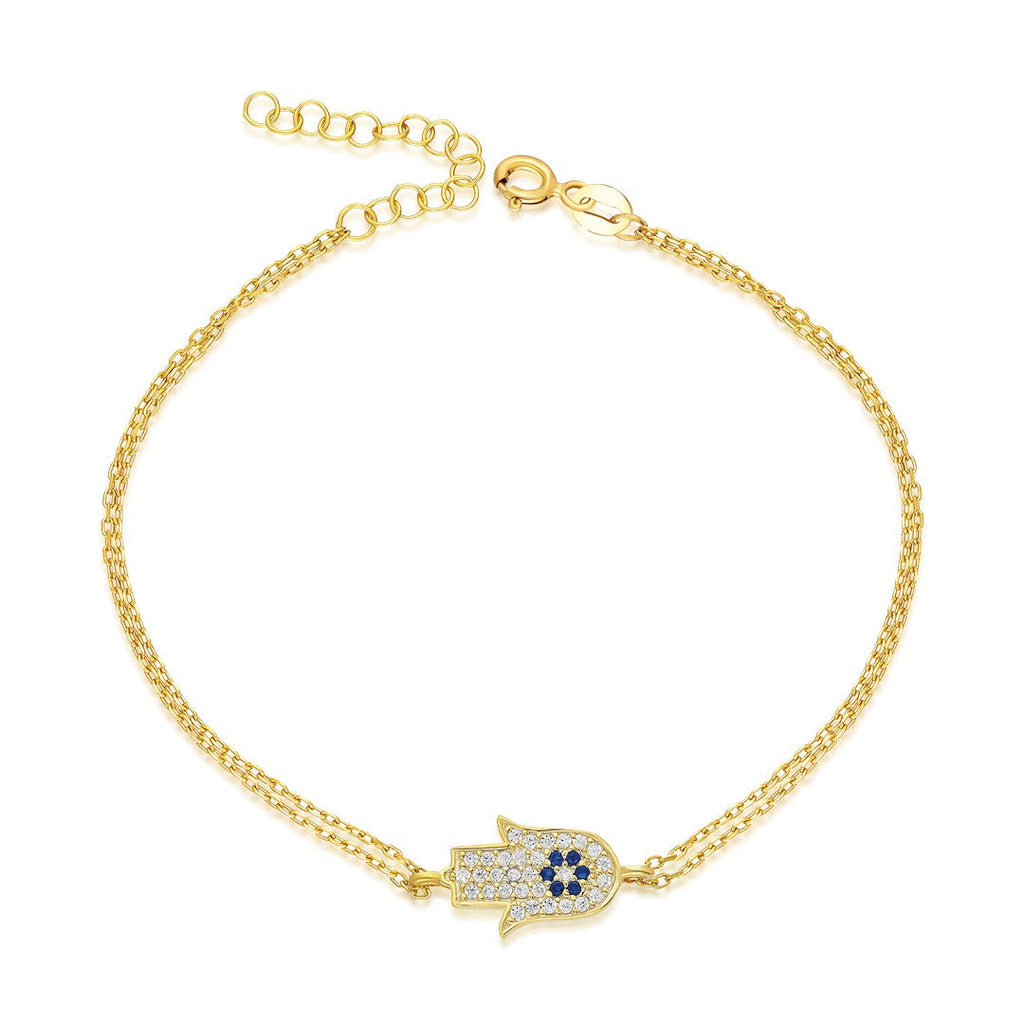 Taşlı Fatma Ana Eli Bileklik - 925 GÜMÜŞ