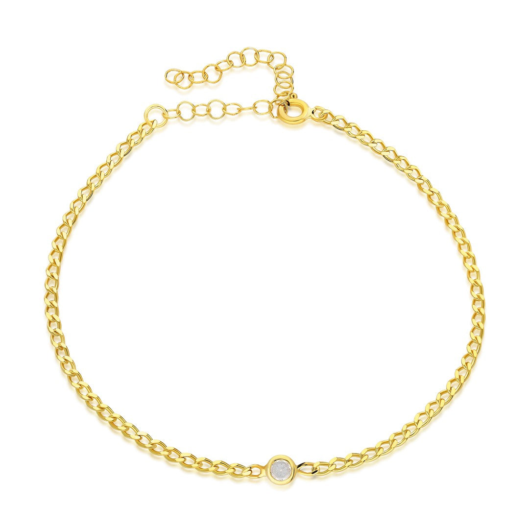 Tek Taş Bileklik - 925 GÜMÜŞ