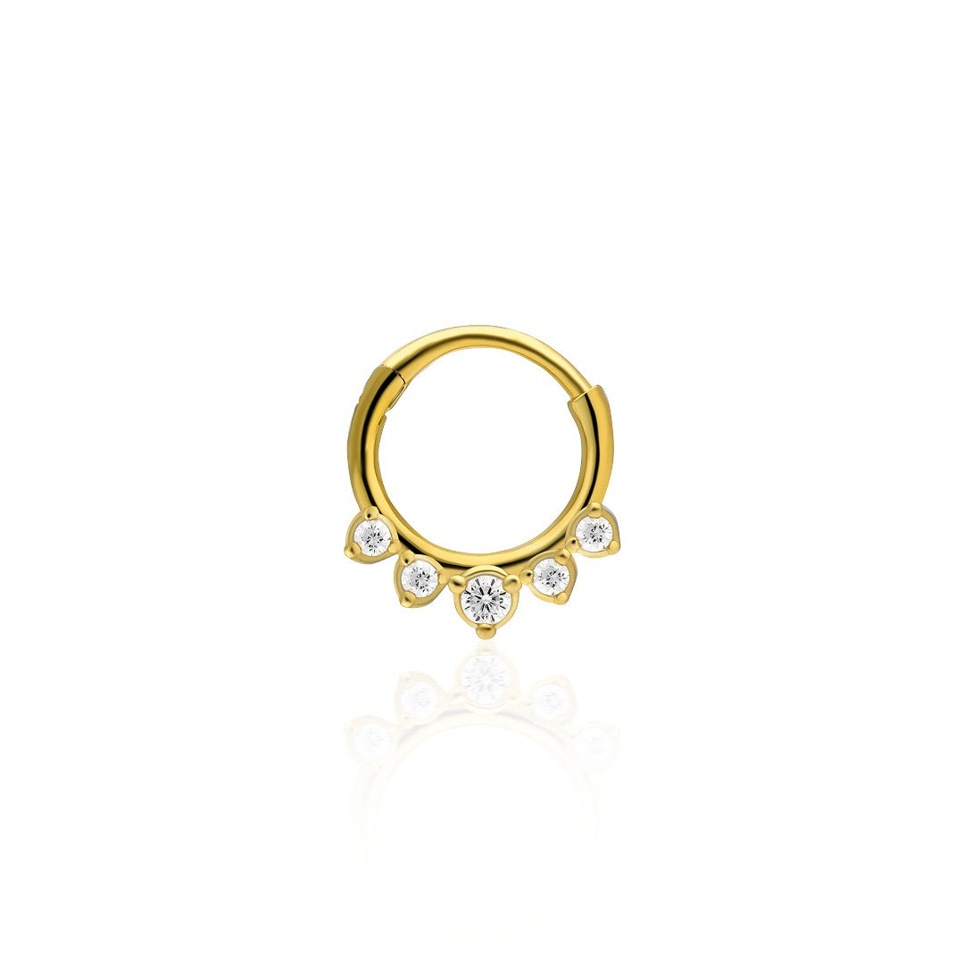 Beş Taşla Piercingi - 925 GÜMÜŞ