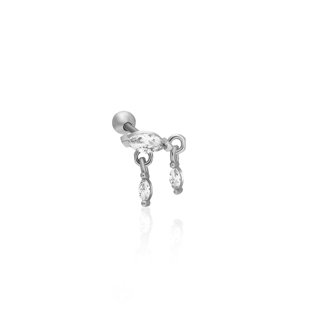 Rhinestones Piercing - 925 GÜMÜŞ