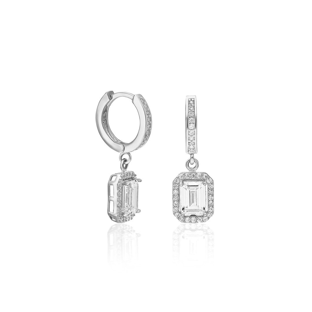 Baget Taşlı Küpe - 925 GÜMÜŞ