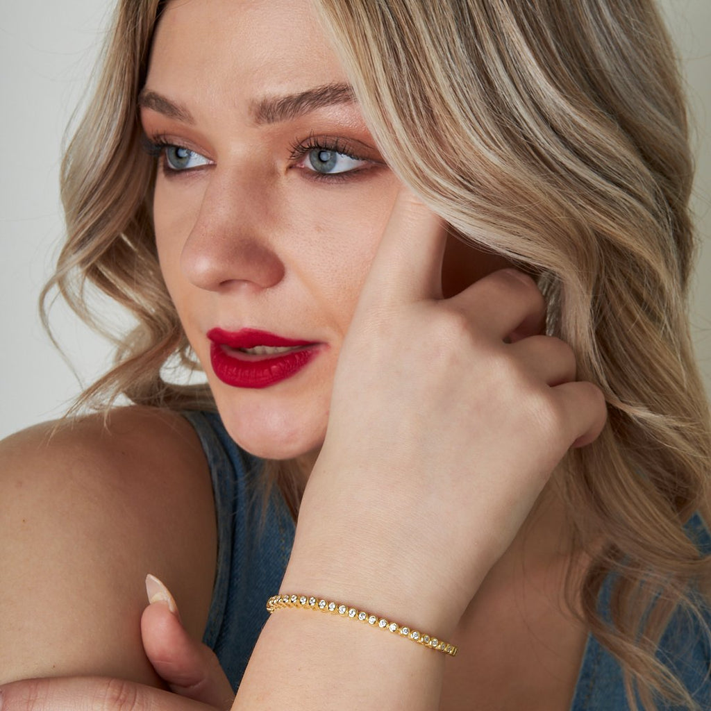 Tek Taş Su Yolları Bileklik - 925 GÜMÜŞ