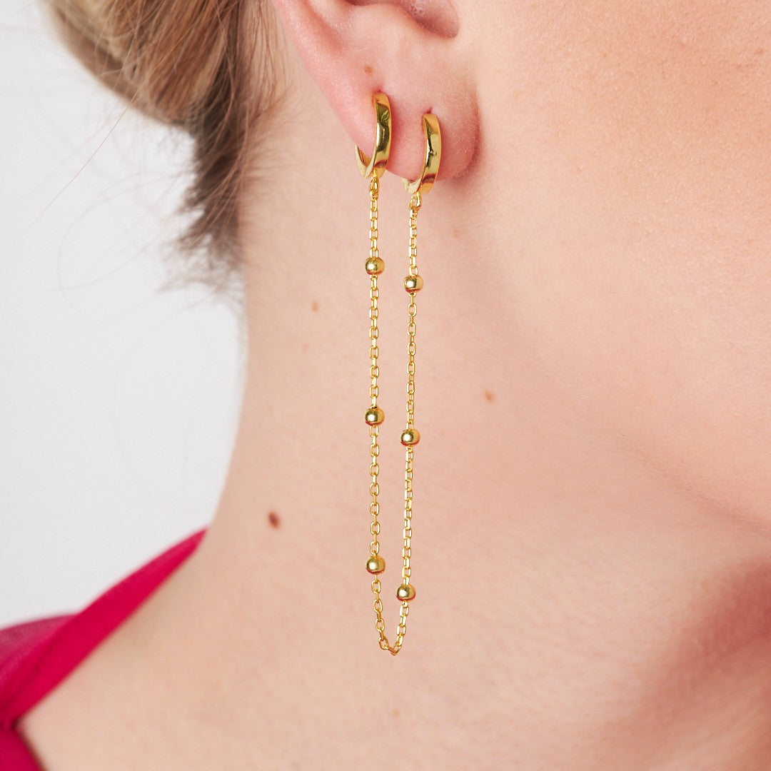 Toplu Zincir Küpe - 925 GÜMÜŞ