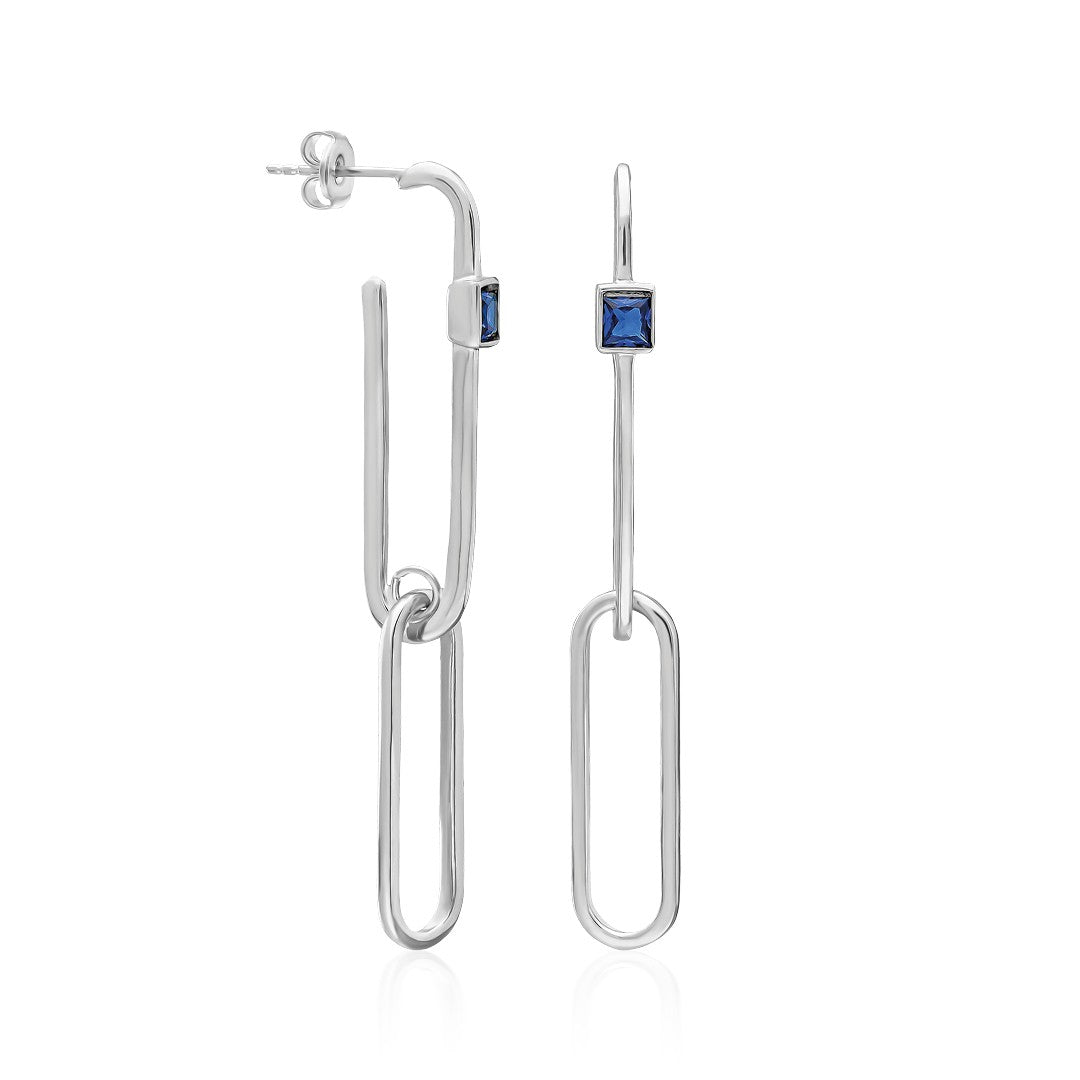 Lacivert Ataç  Küpe - 925 GÜMÜŞ
