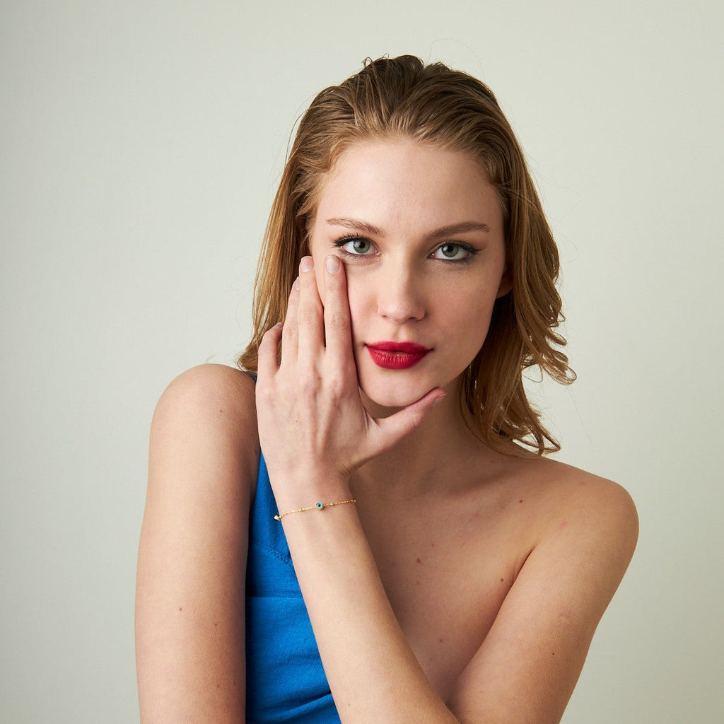 Nazarlı Kurşun Bilezik - 925 GÜMÜŞ