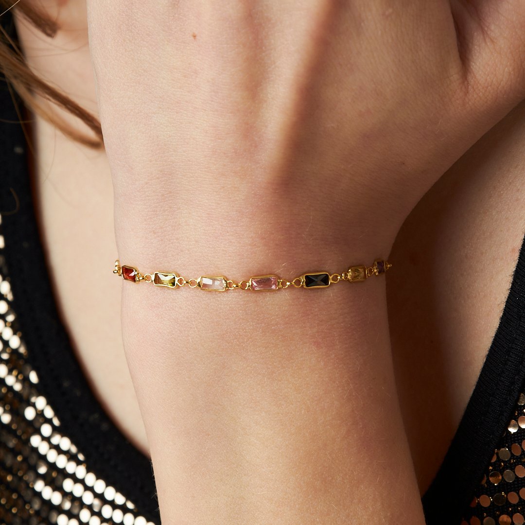 Renkli Baget Bilezik - 925 GÜMÜŞ