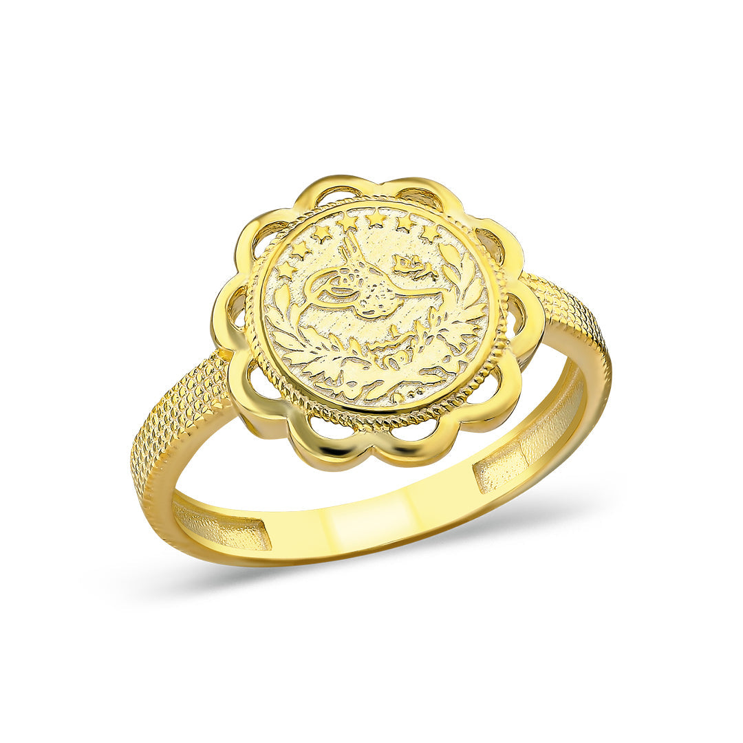 Monogram Çiçek Modeli Yüzük - 925 GÜMÜŞ